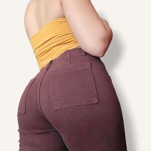 Risen 29×27 Patch Pockets Choco Brown Ankle Flare Pants Jeans 9/29